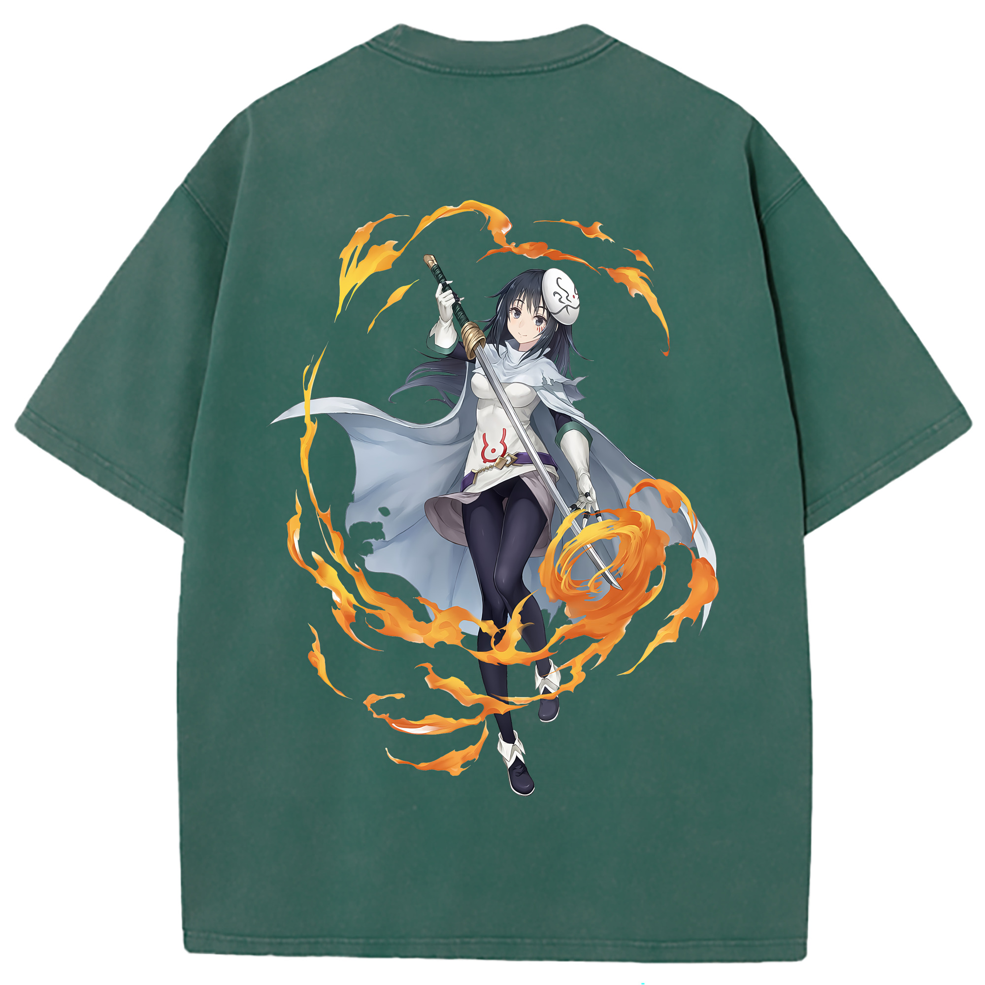（画像用） 転スラ Regarding Reincarnated to Slime 綿100% ヴィンテージ風 半袖Tシャツ（背面プリント）